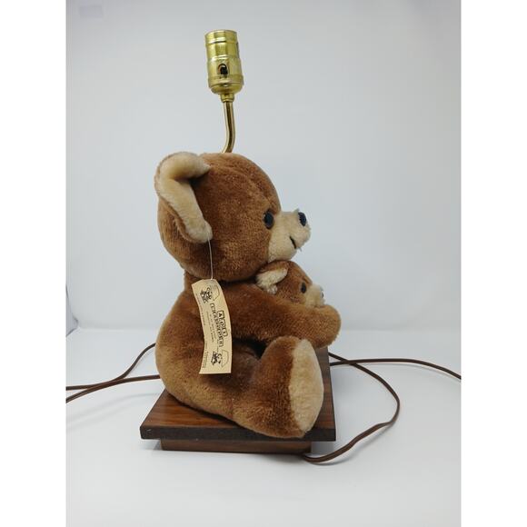 vintage 80’s ADI Brown Teddy Bear Nursery Table Lamp Plush Musical Animal - Picture 10 of 16